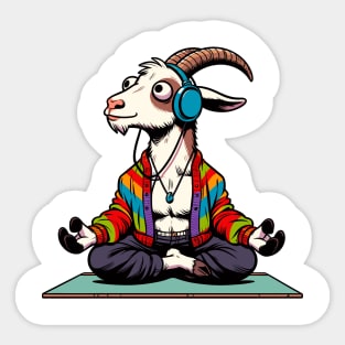 Funny goat yoga Sticker